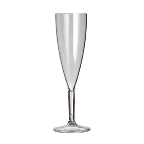 Reusable Clear Plastic Champagne Flute 150ml - UKCA 125ml Lined