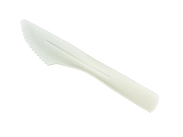White Compostable Recyclable Heavy Duty Knife 160mm - Paper
