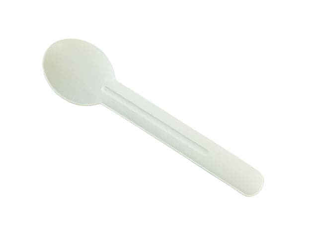 White Compostable Recyclable Heavy Duty Spoon 160mm - Paper