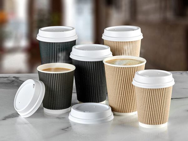 White Disposable Recyclable Plastic Lid 96mm - To fit 354ml/12oz paper cups