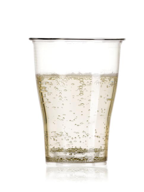 Clear Disposable 100% recycled Plastic 4-in-1 Tulip Half Pint /Wine Cup
