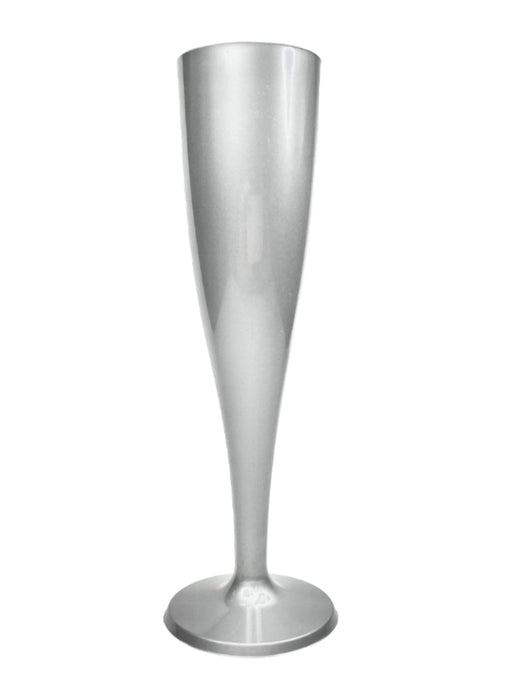 Silver Disposable Recyclable Plastic Champagne Flutes 160ml
