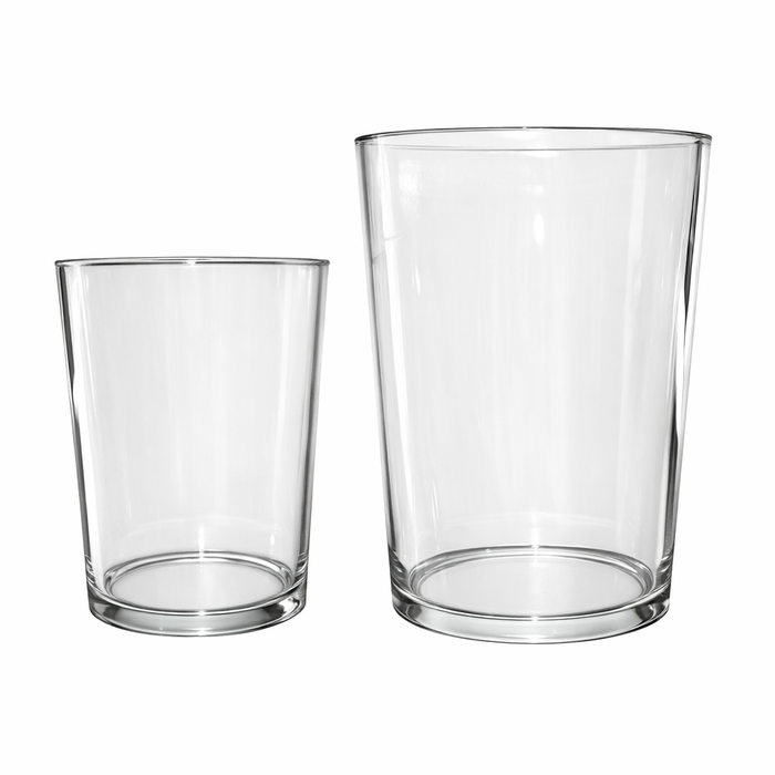 Clear Reusable Plastic Stubby Pint Cup 568ml - Polycarbonate CE Stamped to Rim