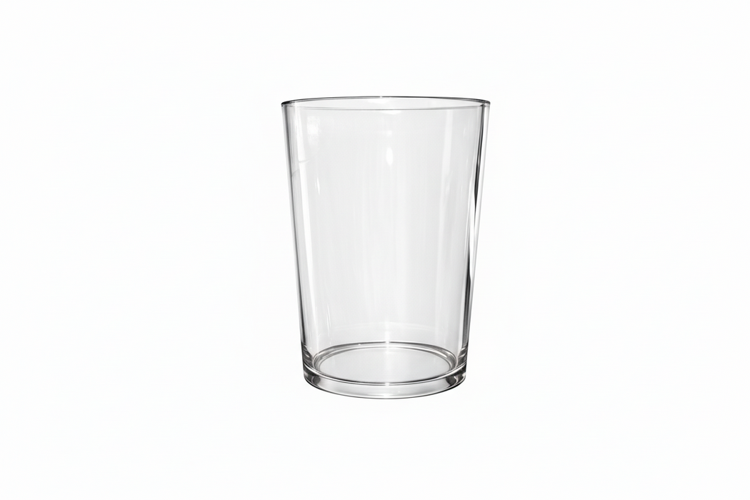 Clear Reusable Plastic Stubby Pint Cup 568ml - Polycarbonate CE Stamped to Rim