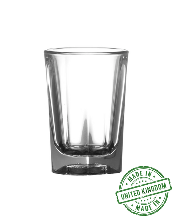 25ml Clear Reusable Plastic Penthouse Shot Glass Box of 24 - Polycarbonate UKCA Stamped to Rim