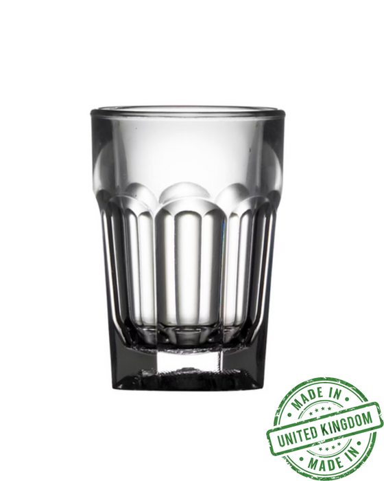 25ml Reusable Plastic Elite Remedy Shot Glass Box of 24 - Polycarbonate UKCA Stamped to Rim