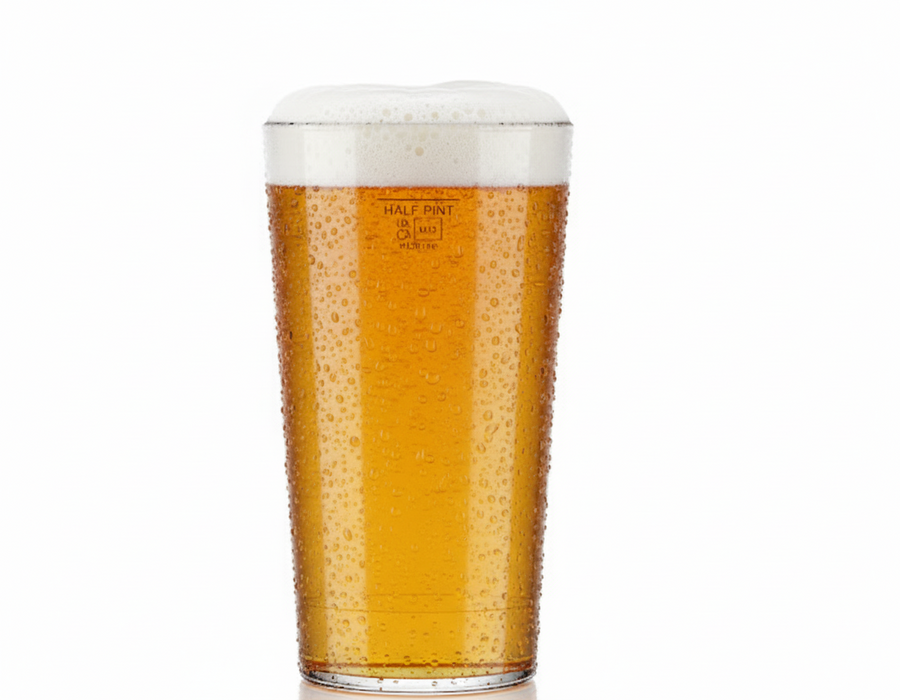 Clear Reusable Plastic Stacking Tumbler Glass 340ml - UKCA Half Pint to Line - Polycarbonate