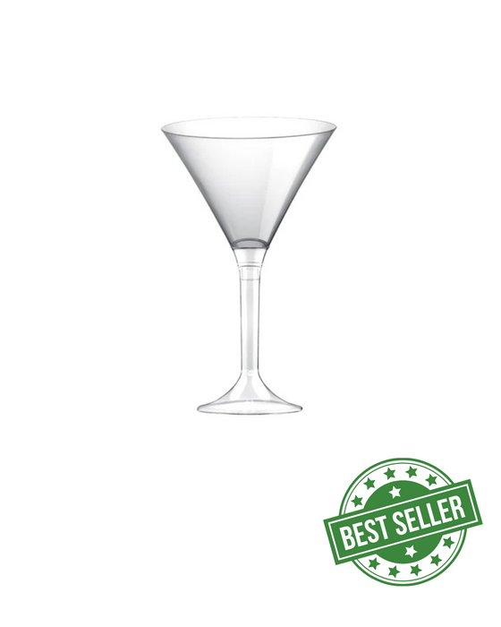 Clear Disposable Recyclable Plastic 2-Piece Cocktail Glass 185ml