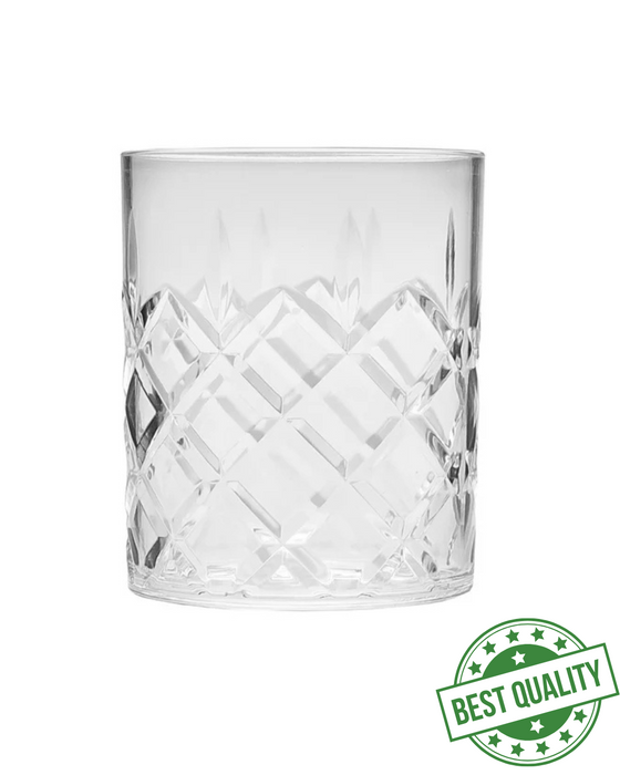 Reusable Plastic Kristal Rocks Tumbler Glass 340ml - Polycarbonate