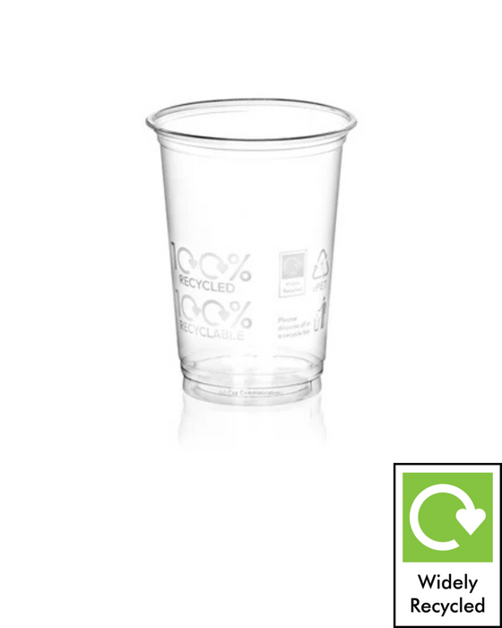 Clear 100% Recycled rPET Plastic Half Pint Glass 284ml - UKCA Stamped to Rim