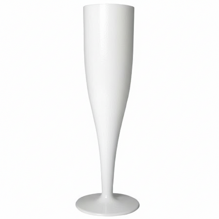 White Disposable Recyclable Plastic Champagne Flutes 160ml - 1 Piece