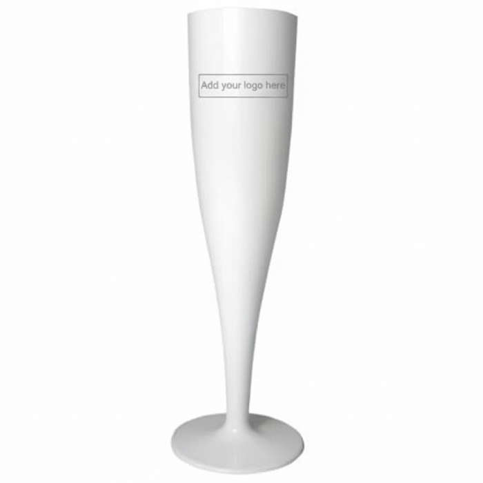 White Disposable Recyclable Plastic Champagne Flutes 160ml - 1 Piece