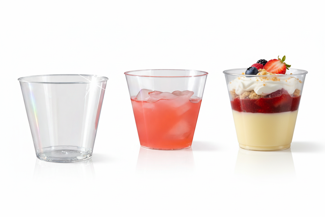 Crystal-Clear Plastic Tumbler/ Portion Pot 150ml