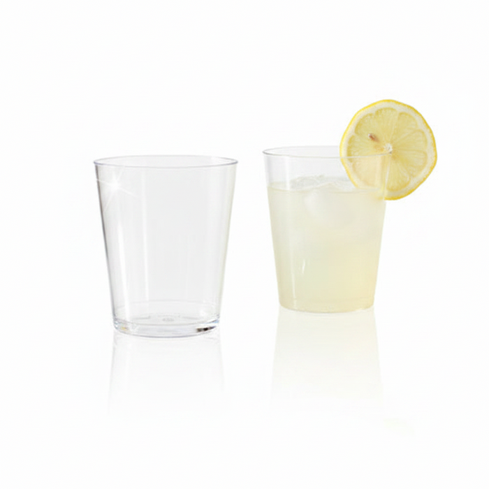 Clear Disposable Recyclable Plastic Tumbler 300ml -Crystal Polystyrene