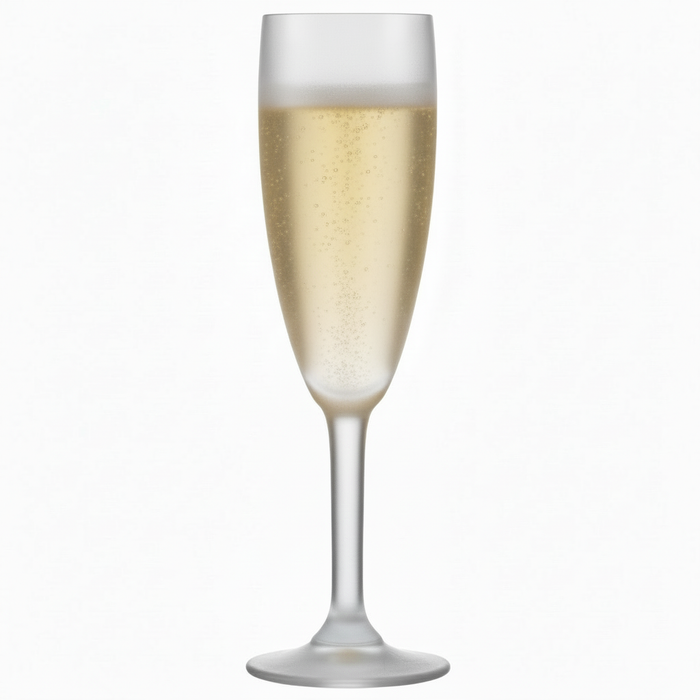 Frosted Reusable Plastic Champagne Flute 190ml - Polycarbonate