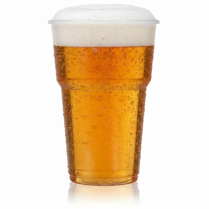 Clear Disposable Recyclable 2 Pint Glasses - Polypropylene UKCA Stamped to Line