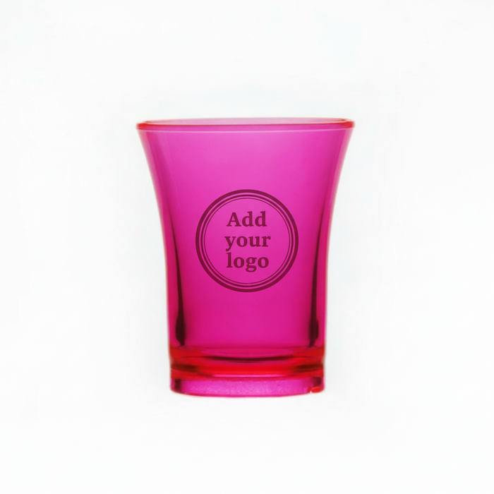 Mixed Neon Reusable Plastic Shot Glass 25ml Box of 24. - Polystyrene UKCA Stamped to Rim