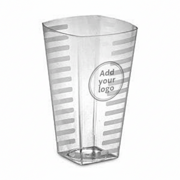 Clear Disposable Recyclable Plastic Square Tumbler Glass 473ml