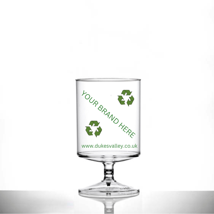 Printed Reusable Plastic Stacking Wine Glass 312.5ml - Polycarbonate