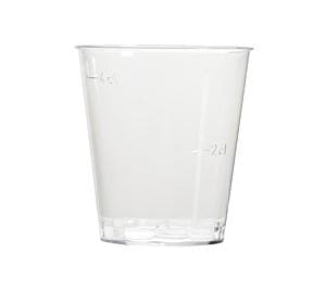 50ml Clear Disposable Recyclable Plastic Stacking Shot Glass Capacity Marked to Line at 20 & 40ml