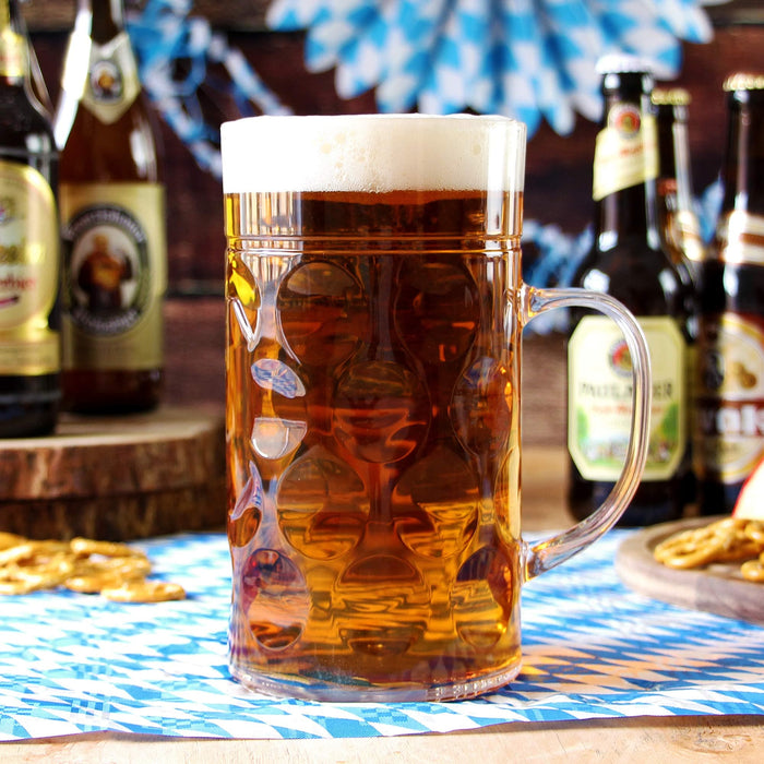 2 Pint Clear Reusable Plastic Stein Beer Glass 1300ml