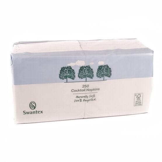 White Compostable 2 Ply White Cocktail Napkin 250mm - Paper