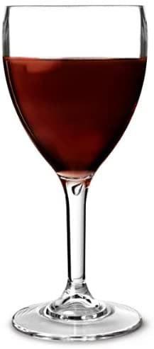 Clear Reusable Plastic Wine Glass 255ml  - Polycarbonate
