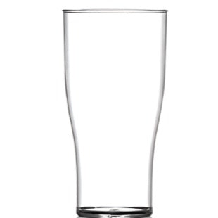 Clear Reusable Plastic Tulip Half Pint Glass 284ml - Nucleated Polycarbonate CE/CA Stamped to Rim
