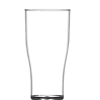 Clear Reusable Plastic Tulip Half Pint Glass 284ml - Crystal Polystyrene CE/CA Stamped to Rim