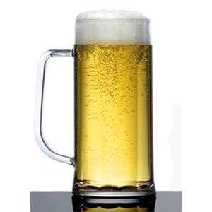 Clear Reusable Plastic Premium Bavarian 2 Pint Stein Tankard 1136ml - CE/CA Stamped to Line  Polycarbonate