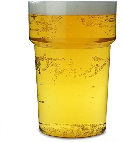 Clear Reusable Plastic Stacking Half Pint Glass 284ml - Crystal Polystyrene UKCA Stamped to Rim