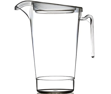 4 Pint Clear Reusable Stacking Plastic Jug with Lid 2272ml - Polycarbonate