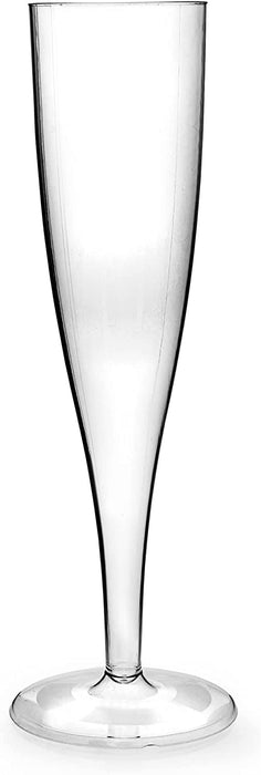 Clear Disposable Recyclable Plastic Champagne Flute 160ml - UKCA Marked at 125ml