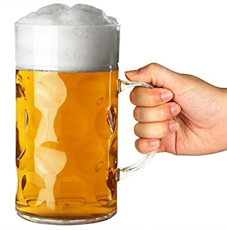 2 Pint Clear Reusable Plastic Stein Beer Glass 1300ml