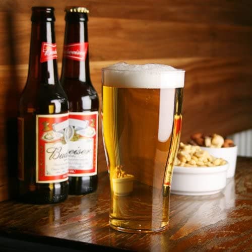Clear Reusable Plastic Tulip Pint Glass 568ml - Crystal Polystyrene UKCA Stamped to Rim