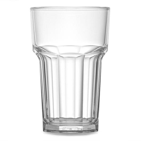 Clear Reusable Plastic Remedy Tumbler Glass 284ml - Nucleated Polycarbonate CE/CA Stamped to Rim