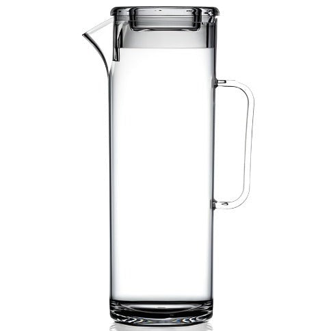 3 Pint Clear Reusable Plastic Tall Jug With Lid 1704ml - Polycarbonate