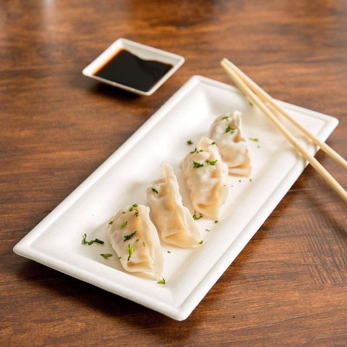 White Compostable Rectangular Side Plate 260 x 130mm