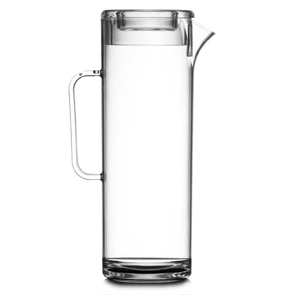 3 Pint Clear Reusable Plastic Tall Jug With Lid 1704ml - Polycarbonate