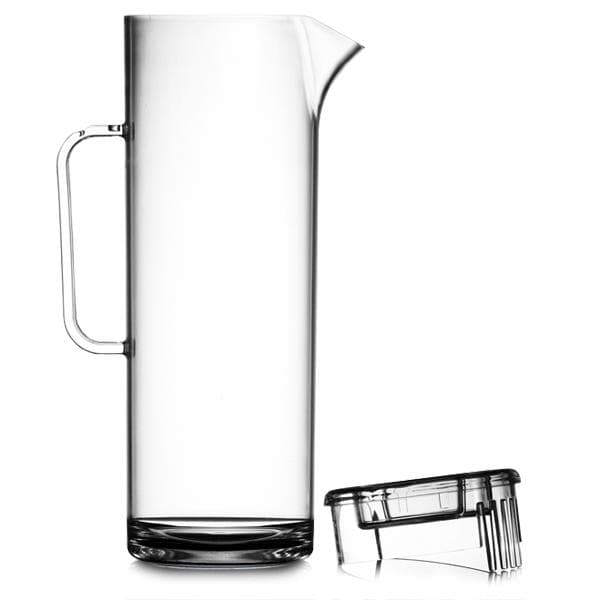 3 Pint Clear Reusable Plastic Tall Jug With Lid 1704ml - Polycarbonate