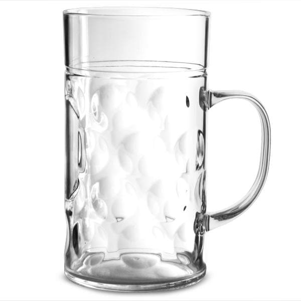 2 Pint Clear Reusable Plastic Stein Beer Glass 1300ml