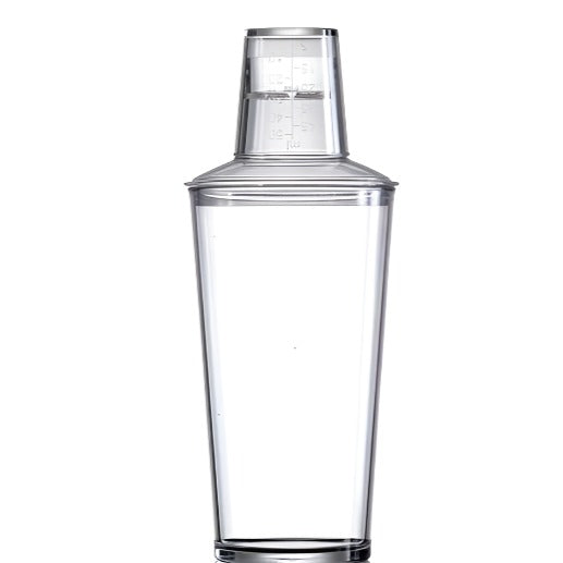 Clear Reusable Plastic 3-Piece Cocktail Shaker 568ml - Polycarbonate