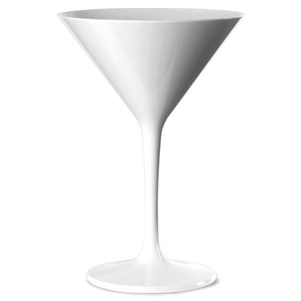 White Reusable Plastic Martini Glass 200ml- Polycarbonate