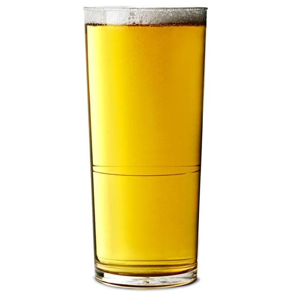 Clear Reusable Plastic Stacking Pint Glass 568ml- Polycarbonate CE/CA Stamped to Rim
