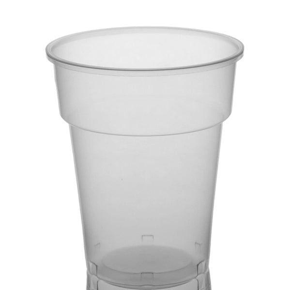 Clear Disposable Recyclable Plastic Half Pint Glass 330ml - Polypropylene UK CA Stamped to Line