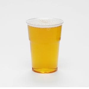 Clear Disposable Recyclable Plastic Pint Glass 557ml - CE Stamped to Rim