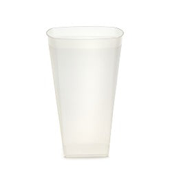 Frosted Disposable Recyclable Square Tumbler Glass 340ml - Polypropylene