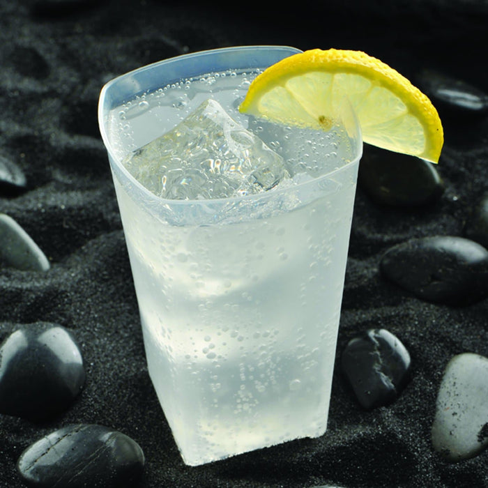 Frosted Disposable Recyclable Square Tumbler Glass 340ml