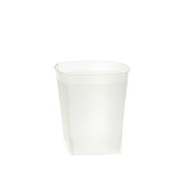 Frosted Disposable Recyclable Square Tumbler Glass 255ml  - Polypropylene