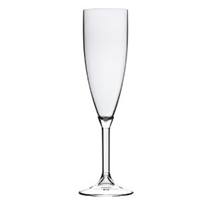 Clear Reusable Plastic Champagne Flute 190ml- Polycarbonate